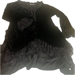 Marrika Nakk Victorian Western Velvet Duster Coat in Black Whimsygoth Fairy Goth